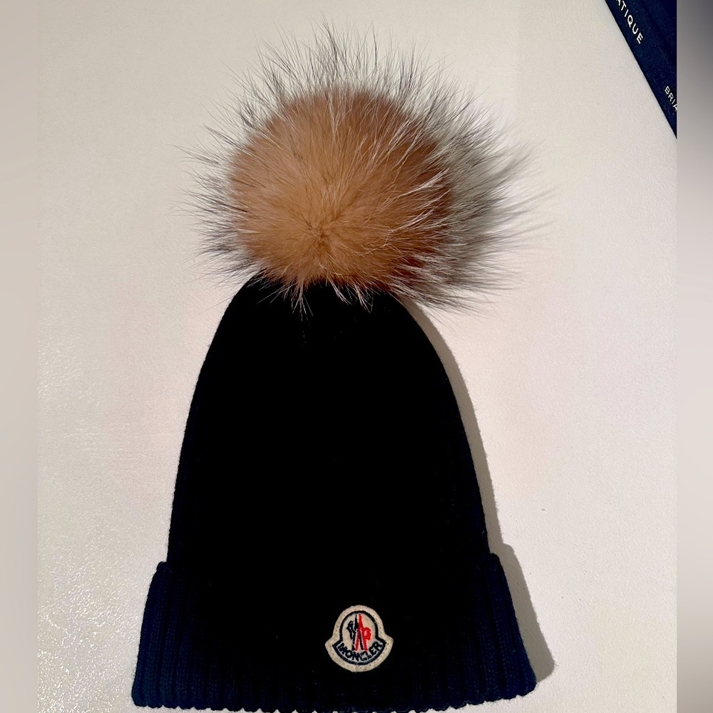 Moncler Fox fur pom pom hat